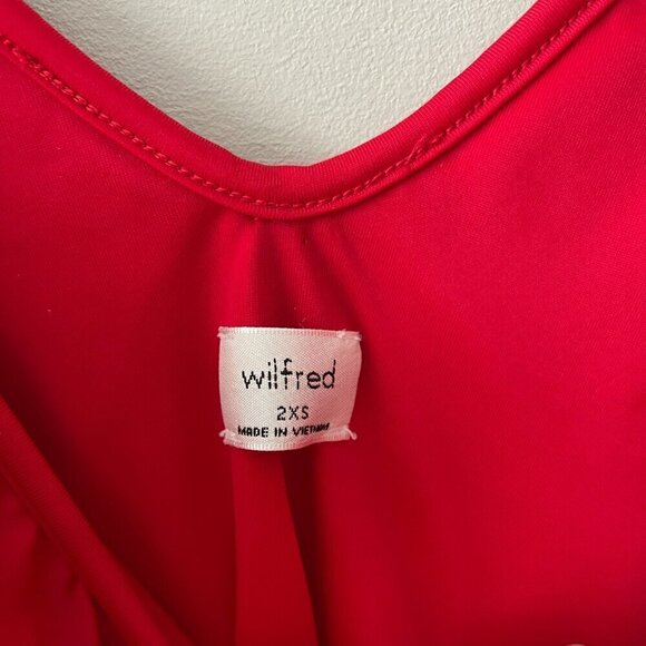 Wilfred Danette Summer Sleeveless Pull On Ruffles V-Neck Bodysuit Red 2XS NEW - Picture 5 of 7